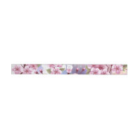 Pink Sakura on Painting Background