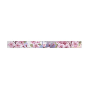 Pink Sakura on Painting Background Wrap Around Label