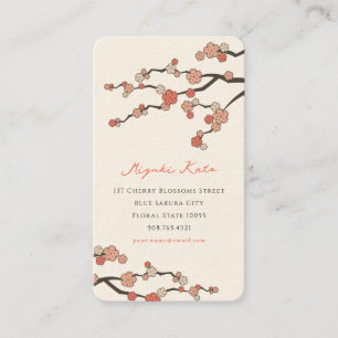 Pink Sakura Oriental Zen Chinese Cherry Blossoms Business Card