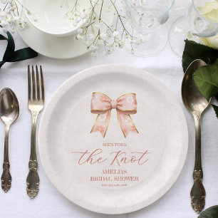 Pink Sakura Ribbon – Japanese-Inspired Paper Plate