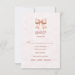  Pink Sakura Ribbon – Japanese-Inspired RSVP Card