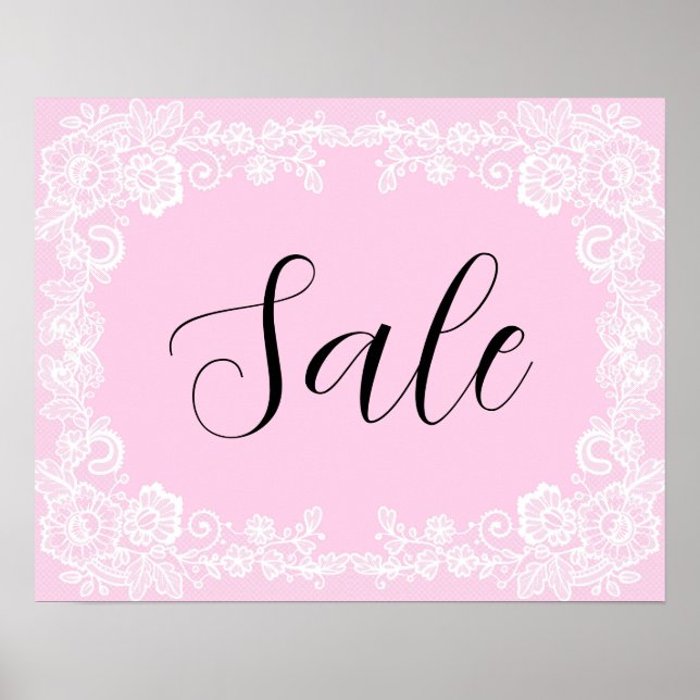 Pink Sale Sign, Boutique Sale Sign, Retail Sale Poster (Front)