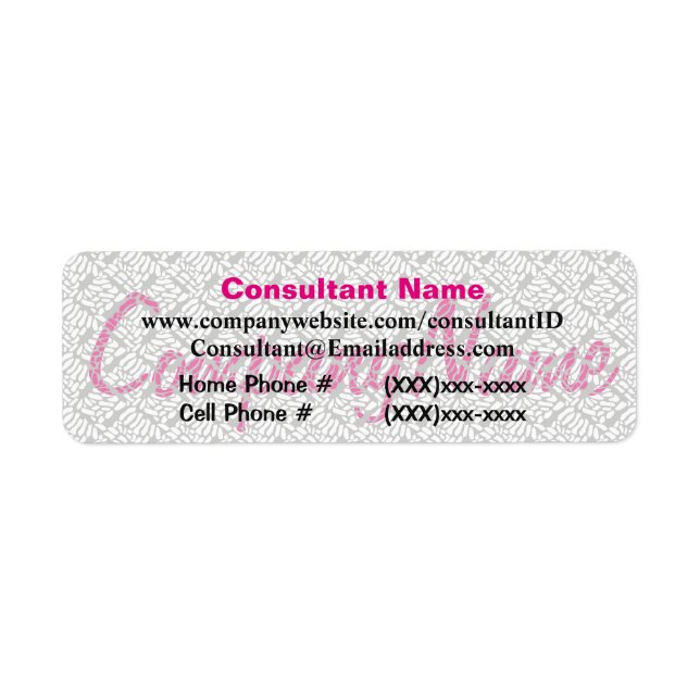Pink Sales Consultant Label (Front)
