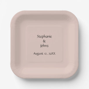 Pink Salt Wedding Custom Couple Name Monogram Cool Paper Plate