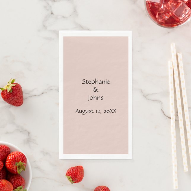 Pink Salt Wedding Custom Couple Name Monogram Cute Napkin (Insitu)