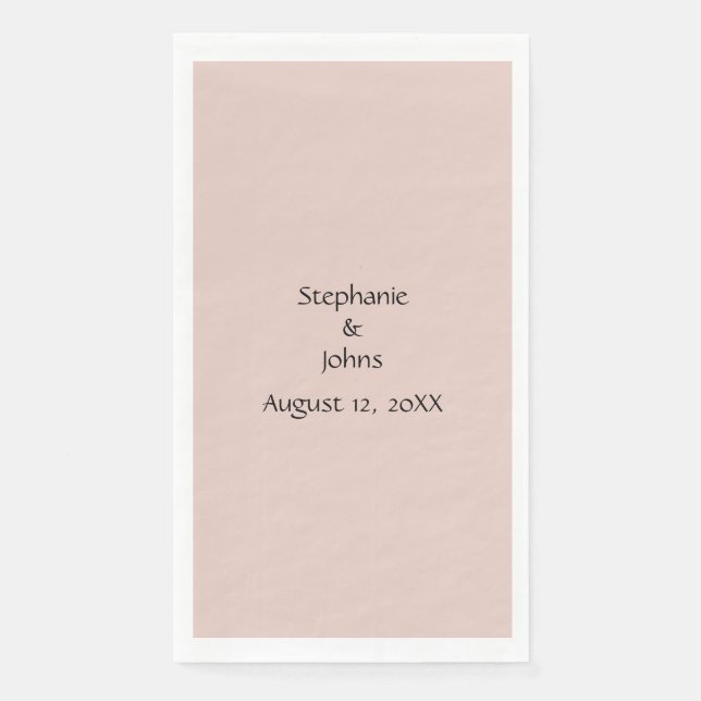 Pink Salt Wedding Custom Couple Name Monogram Cute Napkin (Front)