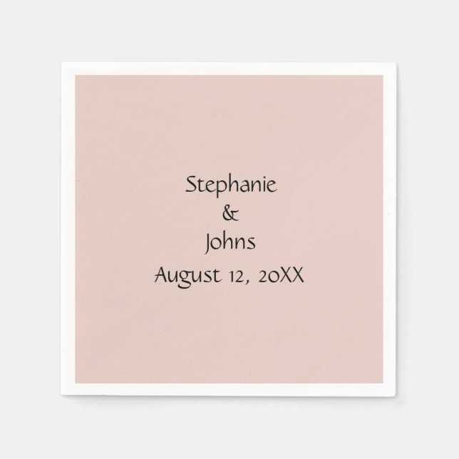Pink Salt Wedding Plain Custom Couple Name Trendy Napkin (Front)