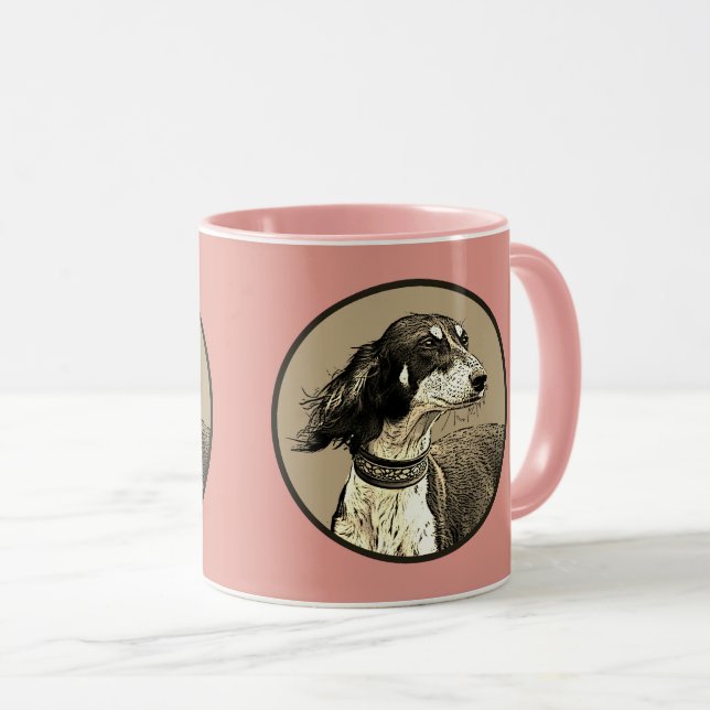 Pink Saluki Mug (Front Right)