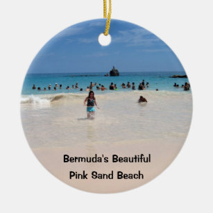 Pink Sand Beach #3, Bermuda's Beautiful, Pink S... Ceramic Tree Decoration