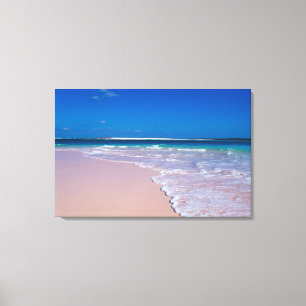 Pink sand beach at Conch Bay, Cat Island, Canvas Print