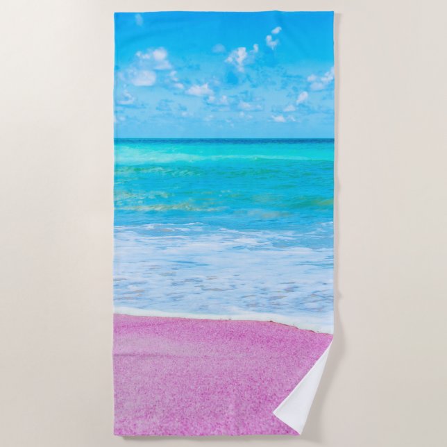 Pink Sand Beach Beach Towel (Front)