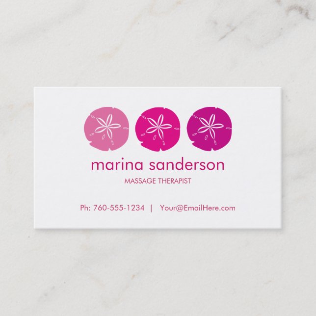 Pink Sand Dollar Business Cards (Front)