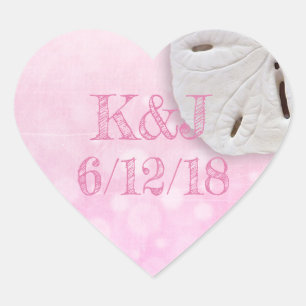 Pink Sand Dollar Seaside Wedding Stickers