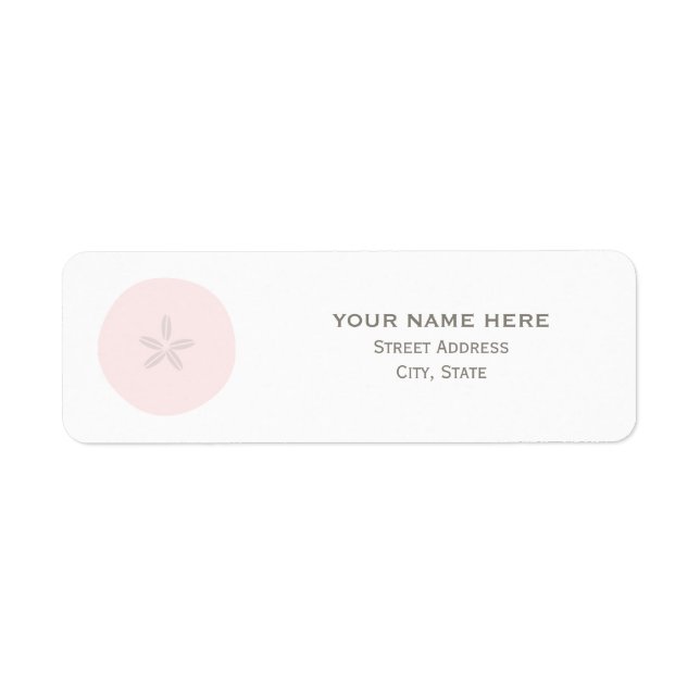 Pink Sand Dollar Wedding Address Label (Front)