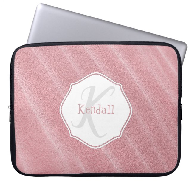 Pink Sand Ripples Personalised Laptop Sleeve (Front)