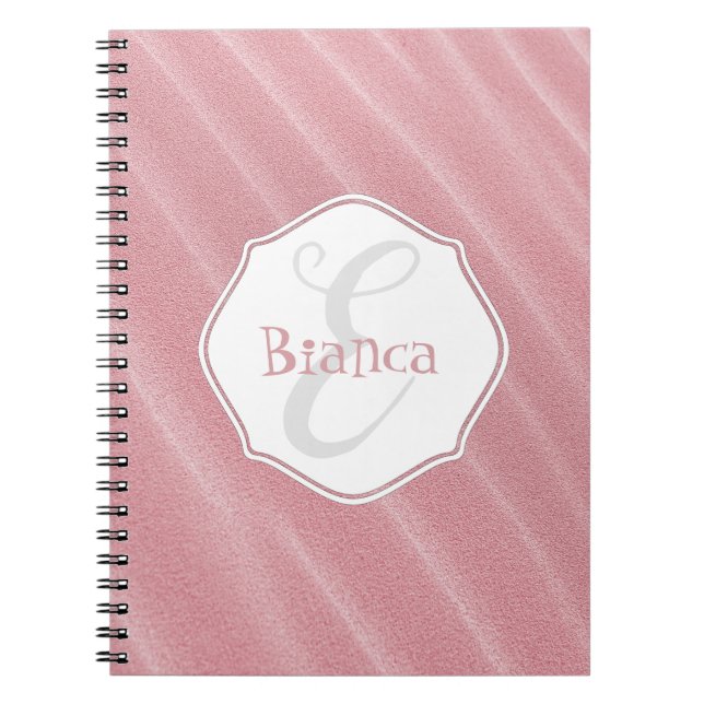Pink Sand Ripples Personalised Notebook (Front)
