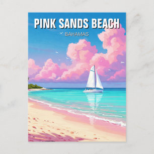 Pink Sands Beach Bahamas Travel Postcard