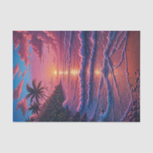 Pink Sands Beach Cove Decoupage   Tropical Beach  Tissue Paper