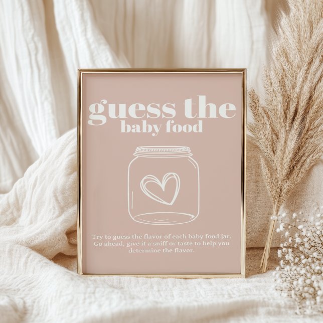 Pink Sandstone Typography Baby Guess Baby Food Poster (Creator Uploaded)