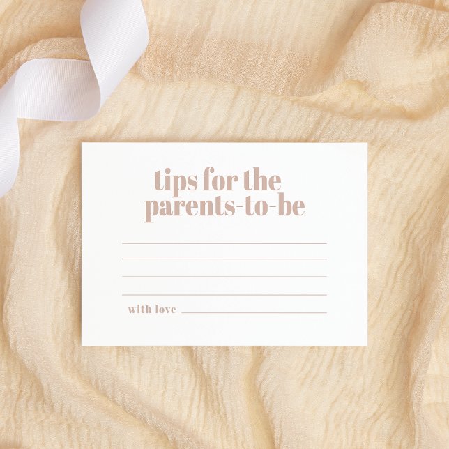 Pink Sandstone Typography Baby Parenting Tips Card (Creator Uploaded)