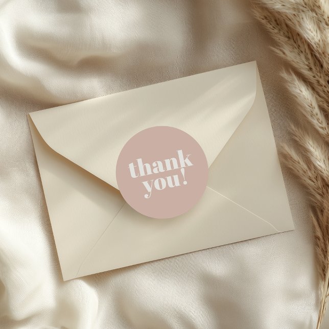 Pink Sandstone Typography Baby Shower  Classic Round Sticker (Creator Uploaded)