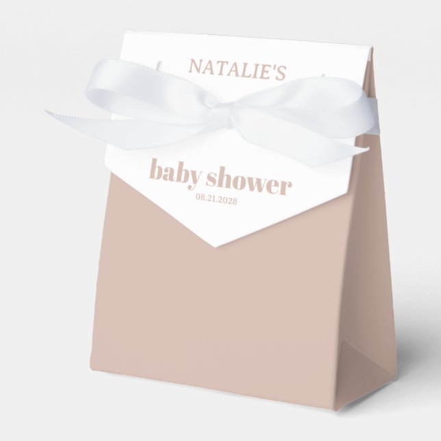 Pink Sandstone Typography Baby Shower Favour Box (Front Side)
