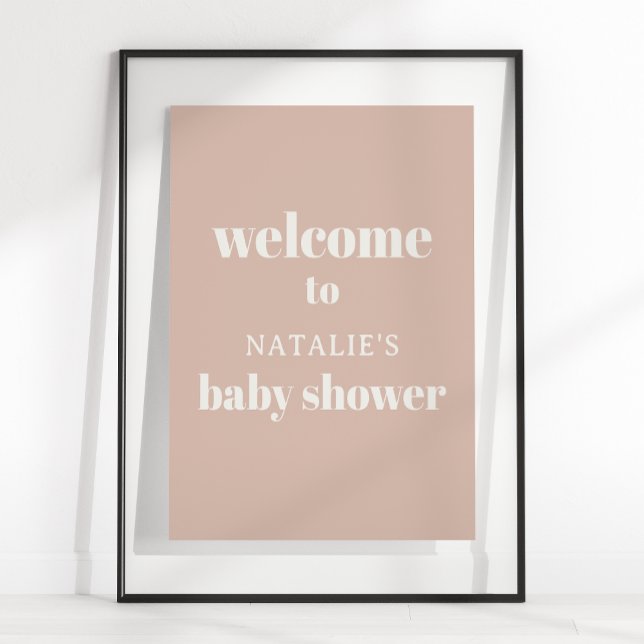 Pink Sandstone Typography Baby Shower Sign (Creator Uploaded)