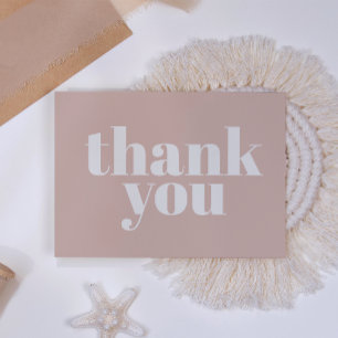 Pink Sandstone Typography Baby Shower Thank You Card