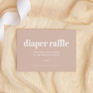 Pink Sandstone Typography Diaper Baby Shower Enclosure Card
