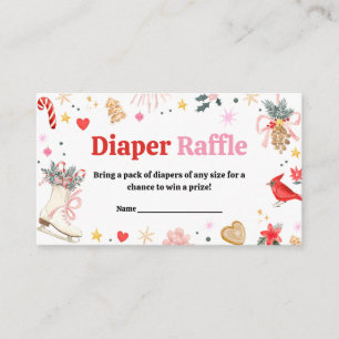Pink Santa Baby Baby Shower Diaper Raffle Enclosure Card