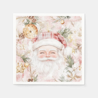 Pink Santa Christmas Napkin