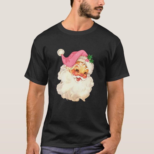 Pink Santa Claus I'm Dreaming Of A Pink Christmas T-Shirt (Front)
