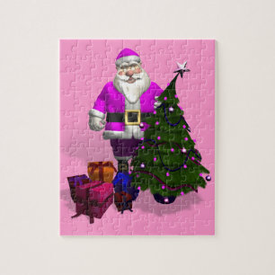 Pink Santa Claus Jigsaw Puzzle