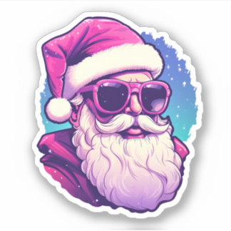 Pink Santa Wearing Sunglasses Cute Christmas
