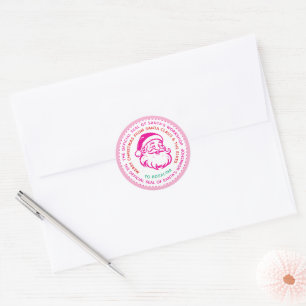 Pink Santa's Workshop Seal Girls Gift Sticker