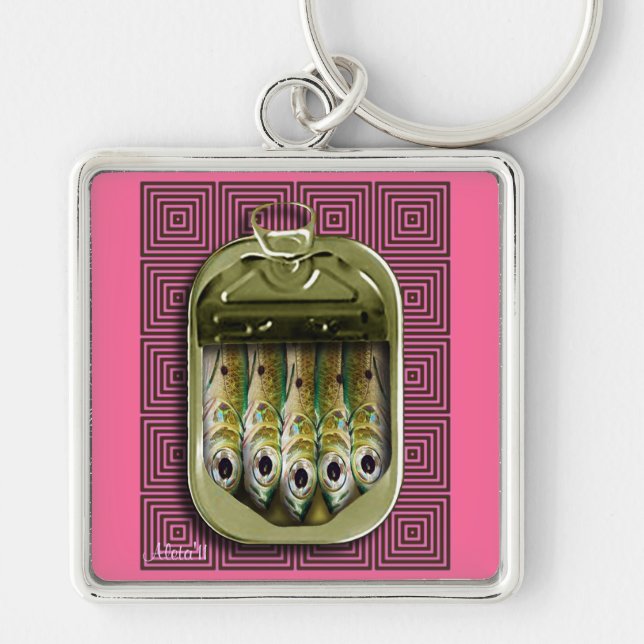 Pink Sardines Key Ring (Front)