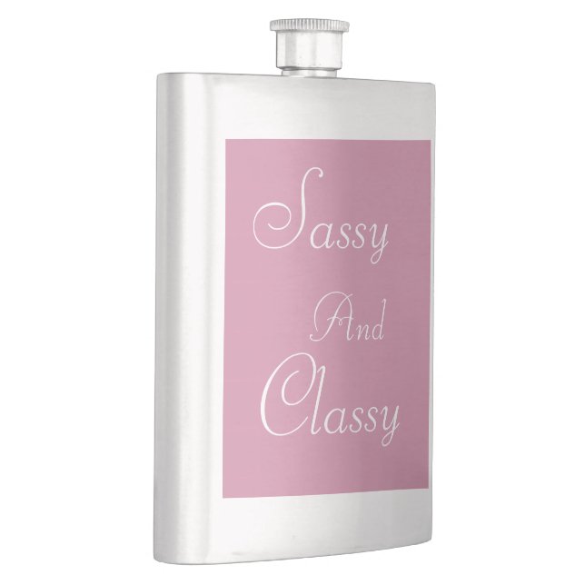 Pink Sassy and Classy> Womens Hip Flask (Right)