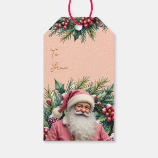 Pink Sata Accented With Greenery Gift Tags