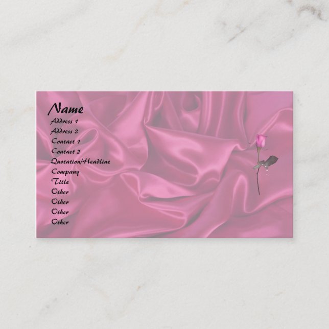 Pink Satin Heart! Business Card (Front)