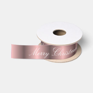 Pink satin merry Christmas Ribbon