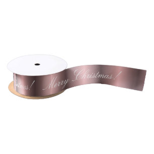 Pink satin merry Christmas Satin Ribbon