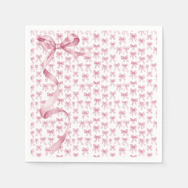 Pink Satin Ribbon Elegant  Napkin (Front)
