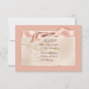 Pink Satin Ribbon RSVP Cards