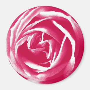 Pink satin rose print magnet