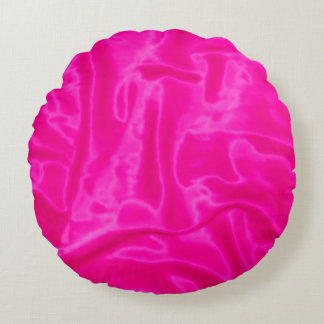 Pink Satin-Round Throw Pillow