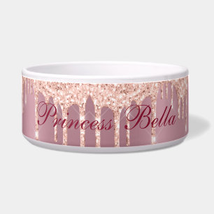 Pink Satin with Pink Glitter Drips Personalised