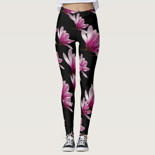 Pink Saucer Magnolia Blossoms Leggings
