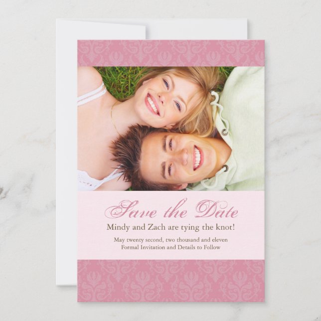 Pink Save the Date Wedding Template (Front)