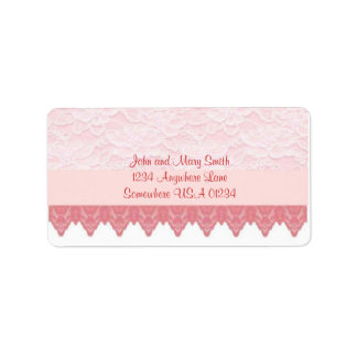 Pink Scallop and Lace 2 Address Label