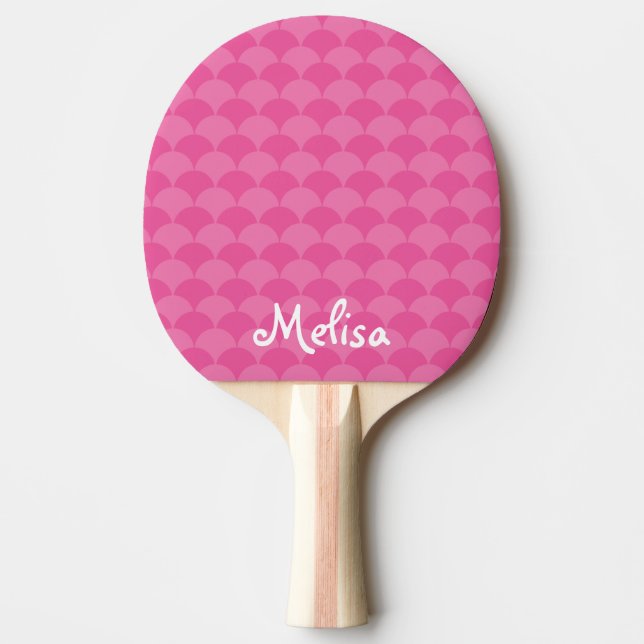Pink scallop ping pong paddle for tabletennis girl (Front)